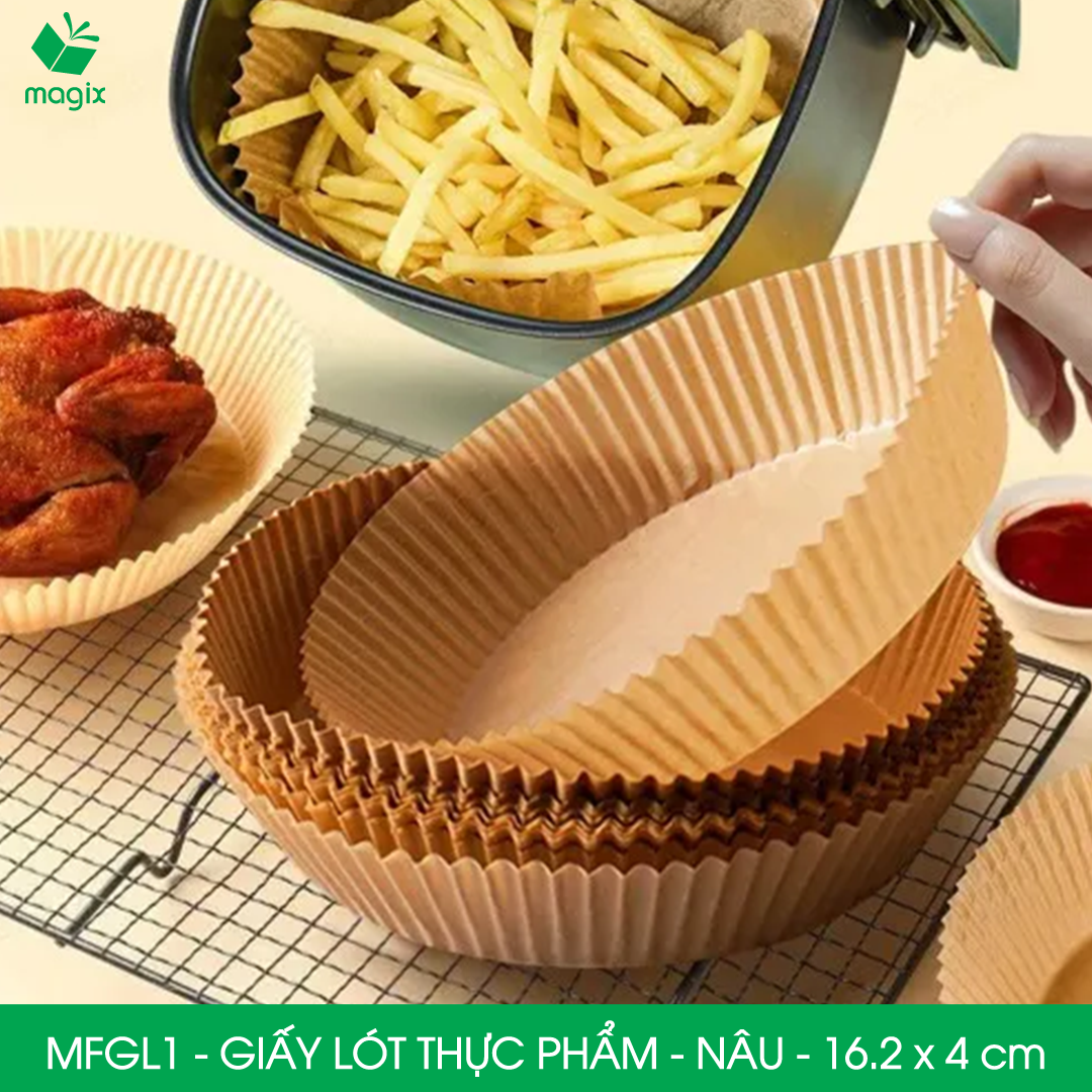 MFGL1 - 16.2x4cm - Combo 50 miếng giấy lót nồi chiên không dầu, giấy nến chống dính, chịu nhiệt cao