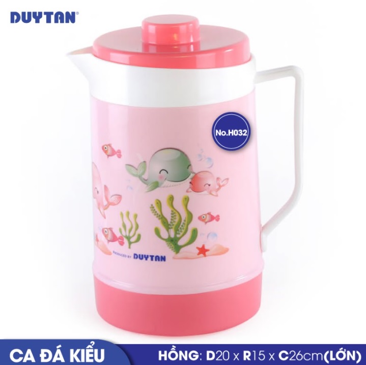 Ca đá kiểu lớn nhựa Duy Tân 3 lít (20 x 15 x 26 cm) - 30327 - Giao màu ngẫu nhiên - Hàng chính hãng