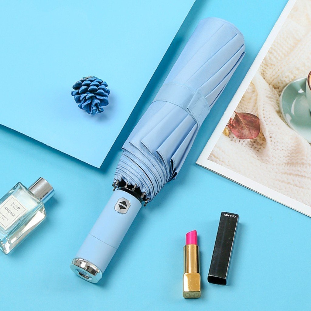 Cây Dù Bấm Xếp 2 Chiều Che Mưa Tự Động Có Đèn