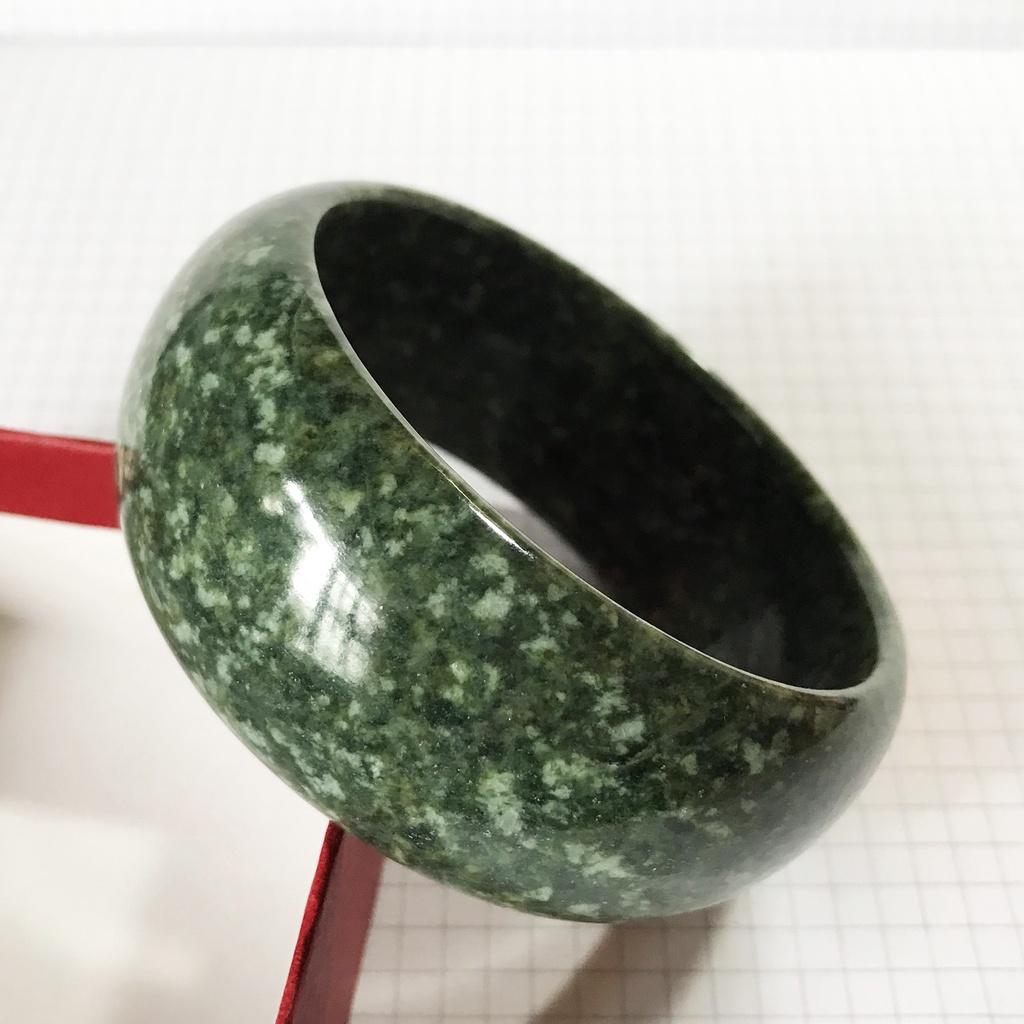 Vòng tay đá thật cho nam màu xanh bản cao 3 cm cho mệnh Hỏa và Mộc