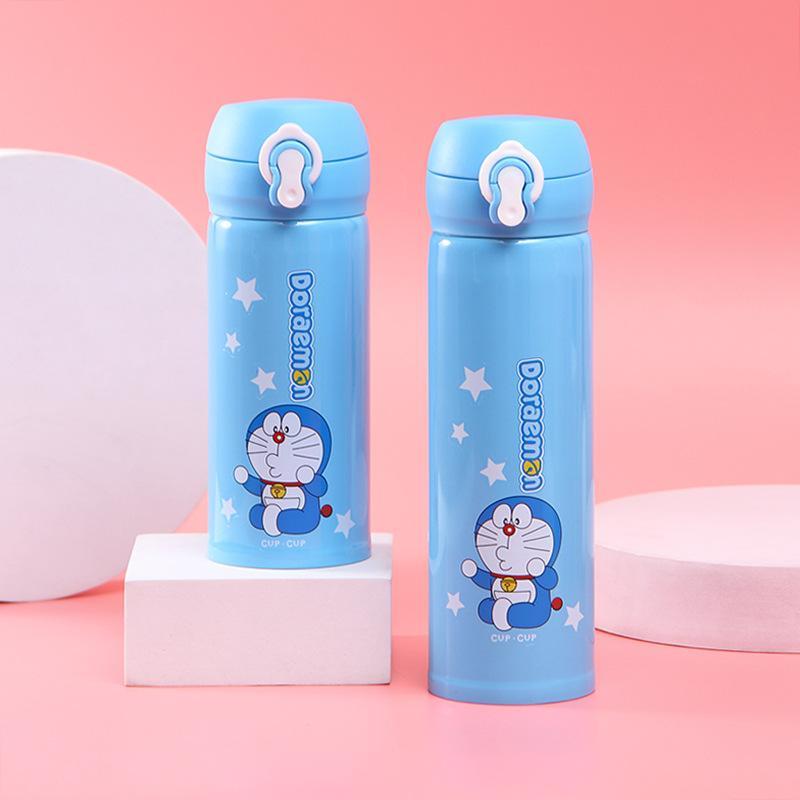 [HSP195][Rẻ vô địch] Bình giữ nhiệt inox 304 kèm sticker có dây quai 450 ml siêu cute