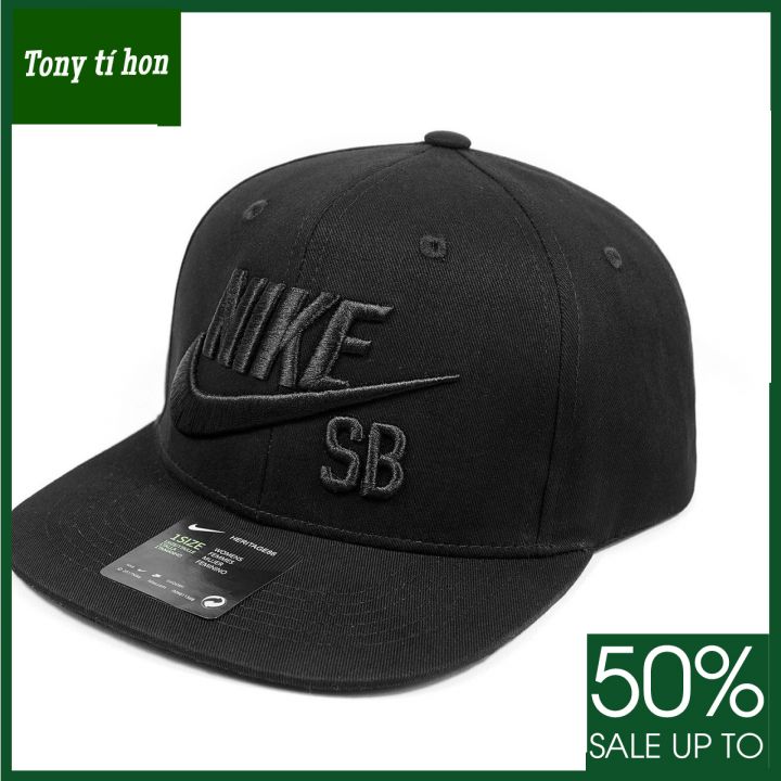 Tony tí hon - Mũ/nón kết lưỡi trai Snapback chữ thêu logo cá tính thời trang nam nữ cao cấp màu đen logo trắng/ logo đen