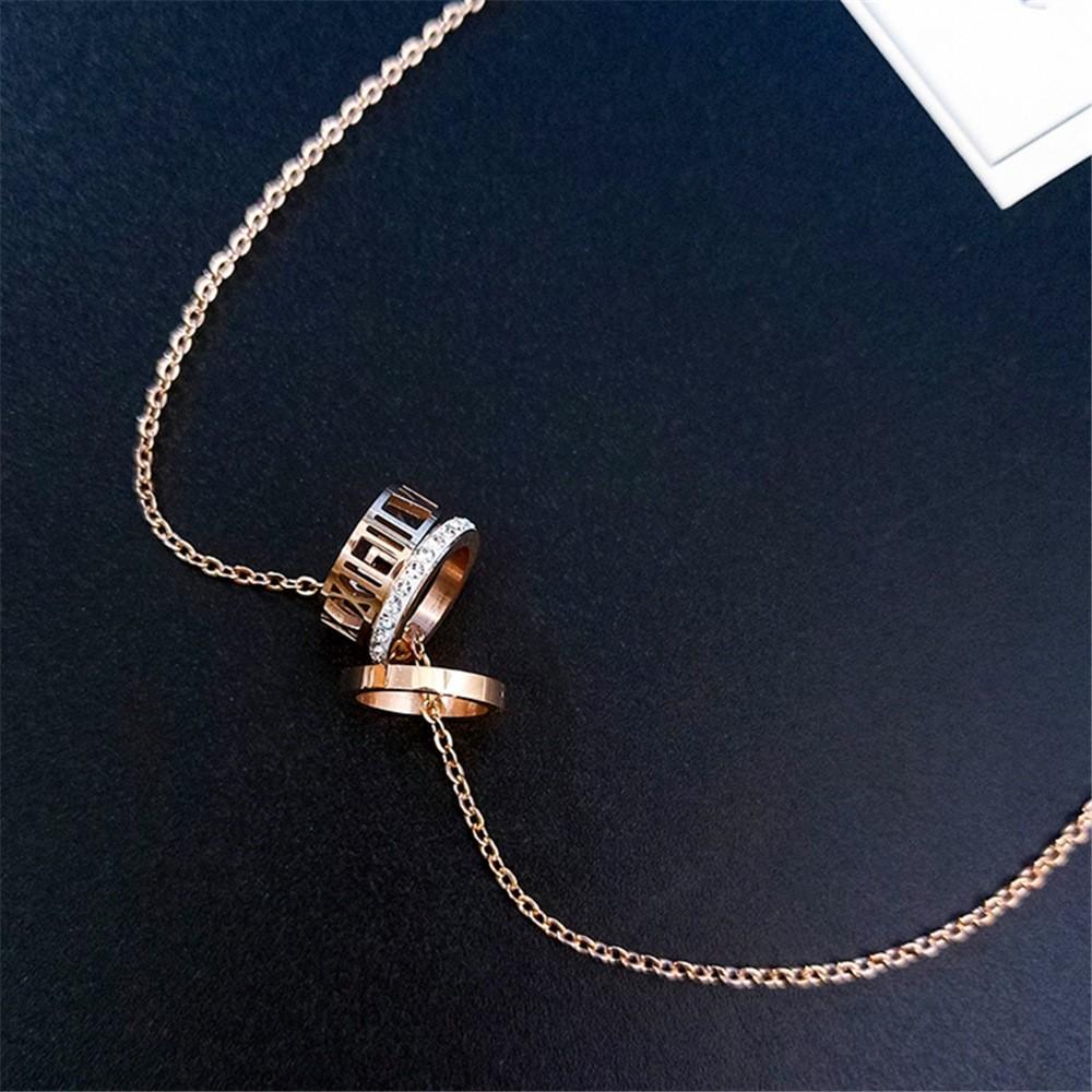Dây Chuyền Nữ Mặt 3 Vòng Tròn Titan Không Đen Không Gỉ