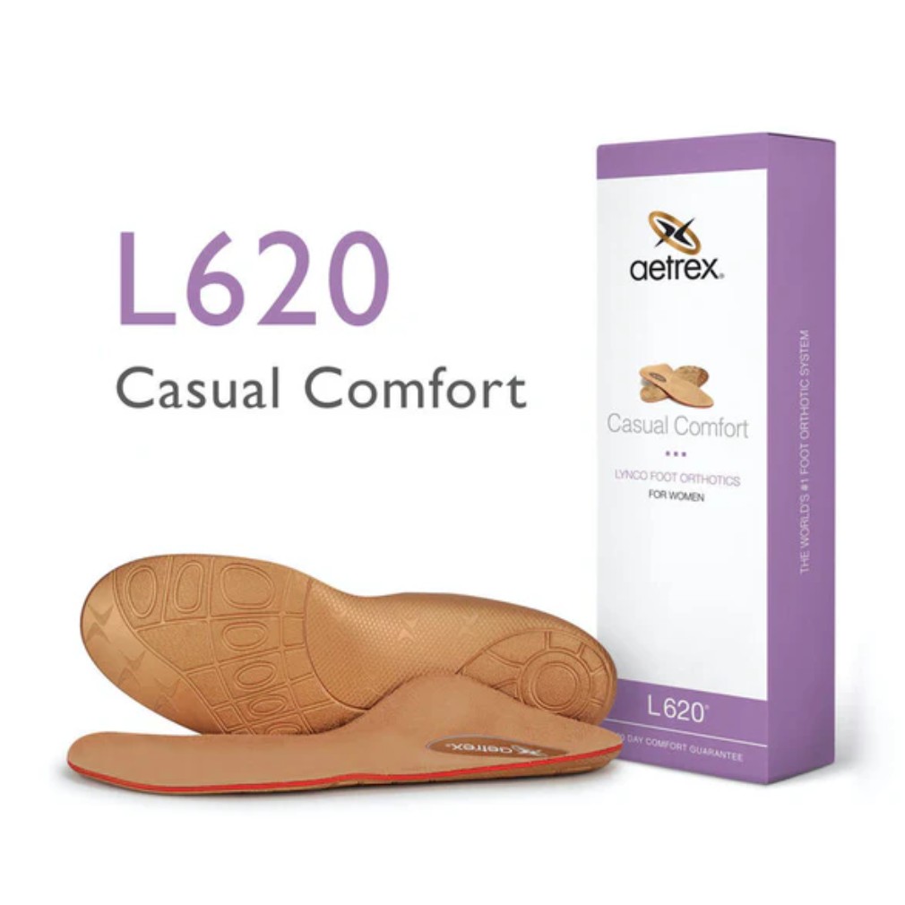 Lót giày sức khỏe nữ hỗ trợ cho chân vòm thấp bẹt Aetrex Casual Comfort Posted L620