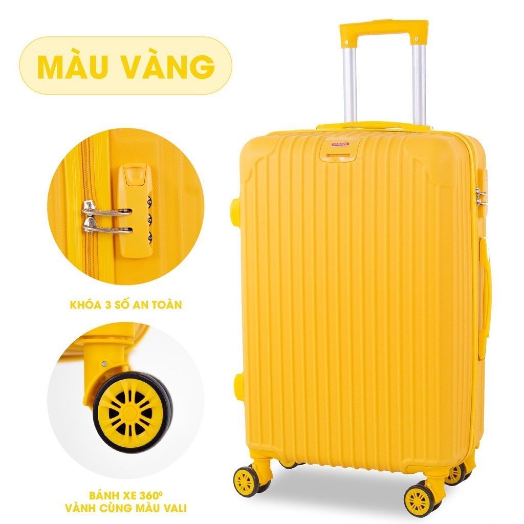 Vali du lịch BAMOZO cao cấp 8801 vali kéo nhựa được bảo hành 5 năm