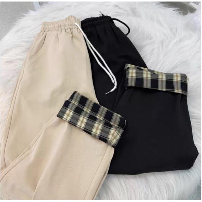 Quần Kaki Baggy Nam Nữ Ống Suông Sắn Gấu CARO Ulzzang