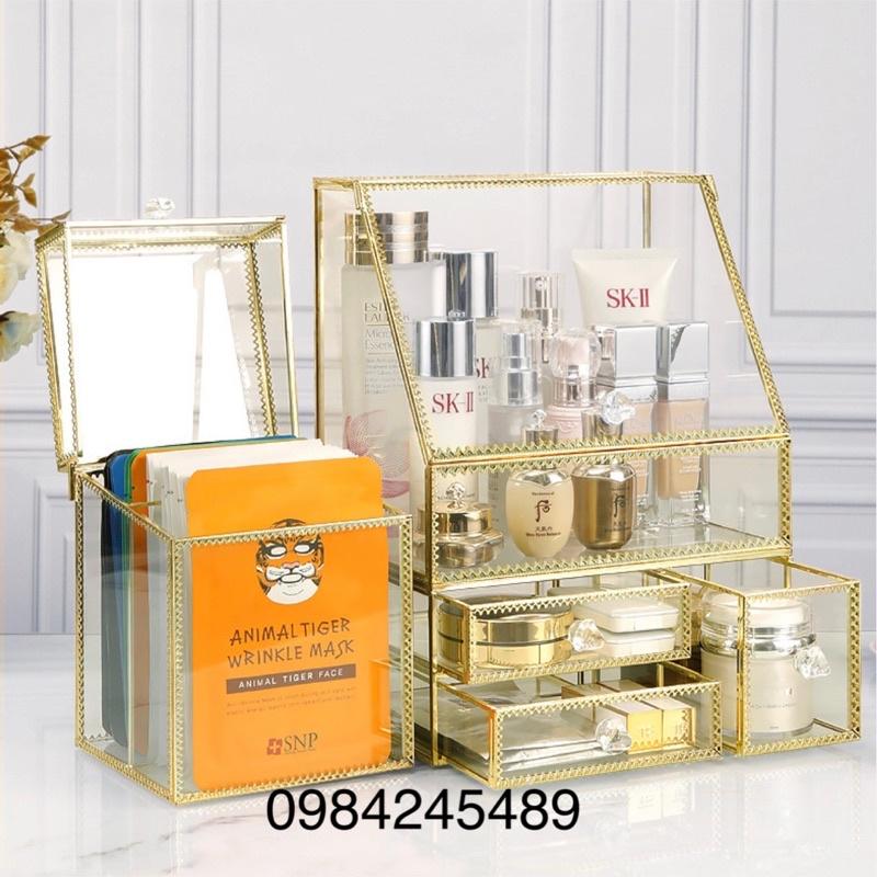 Tủ đựng mỹ phẩm cao cấp viền kim loại