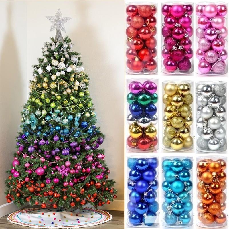 Set 24 quả châu nhỏ gọn trang trí cây thông noel độc đáo
