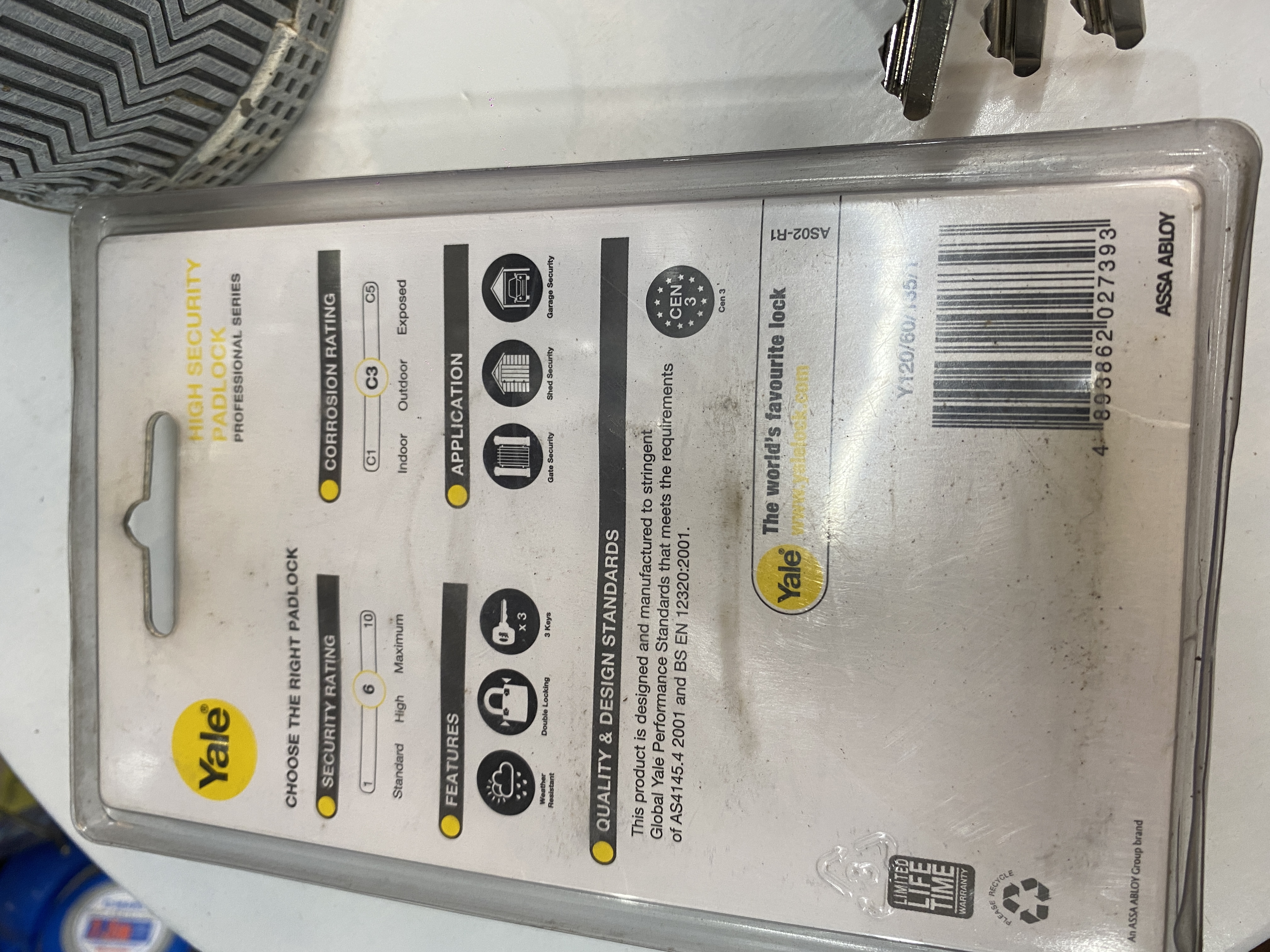 Khóa Bấm Yale Y120/60/135/1 - Bạc (60mm)