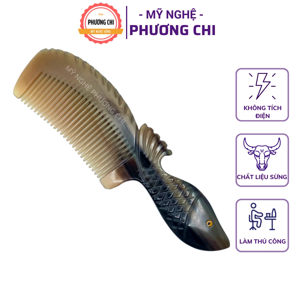 Lược Sừng Chuôi Cá Cao Cấp Làm Quà Tặng Đầy Ý Nghĩa | Mỹ Nghệ Phương Chi