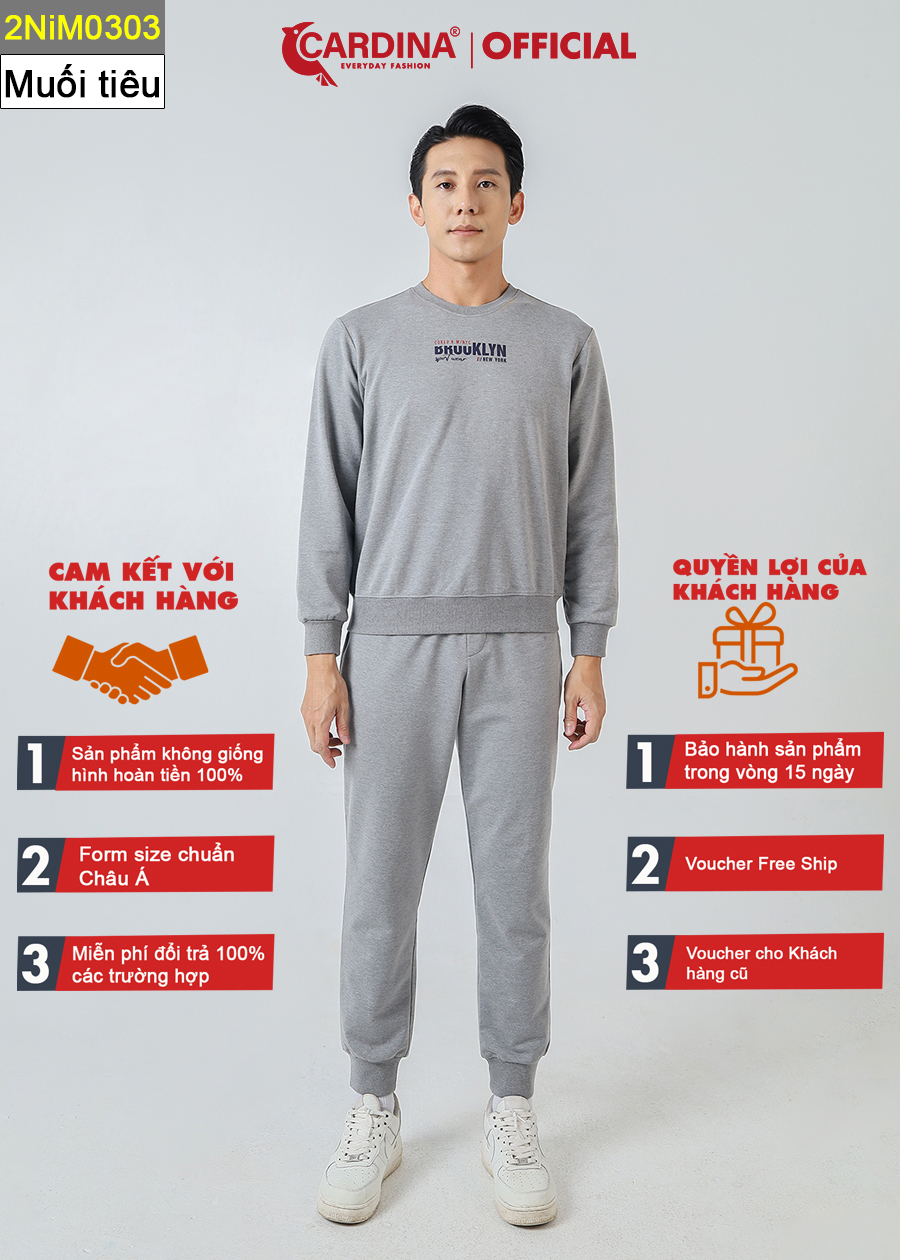Bộ Thu Đông Nam CARDINA Chất Nỉ Cao Cấp Kiểu Dáng Thể Thao Khỏe Khoắn Năng Động 2NIM03