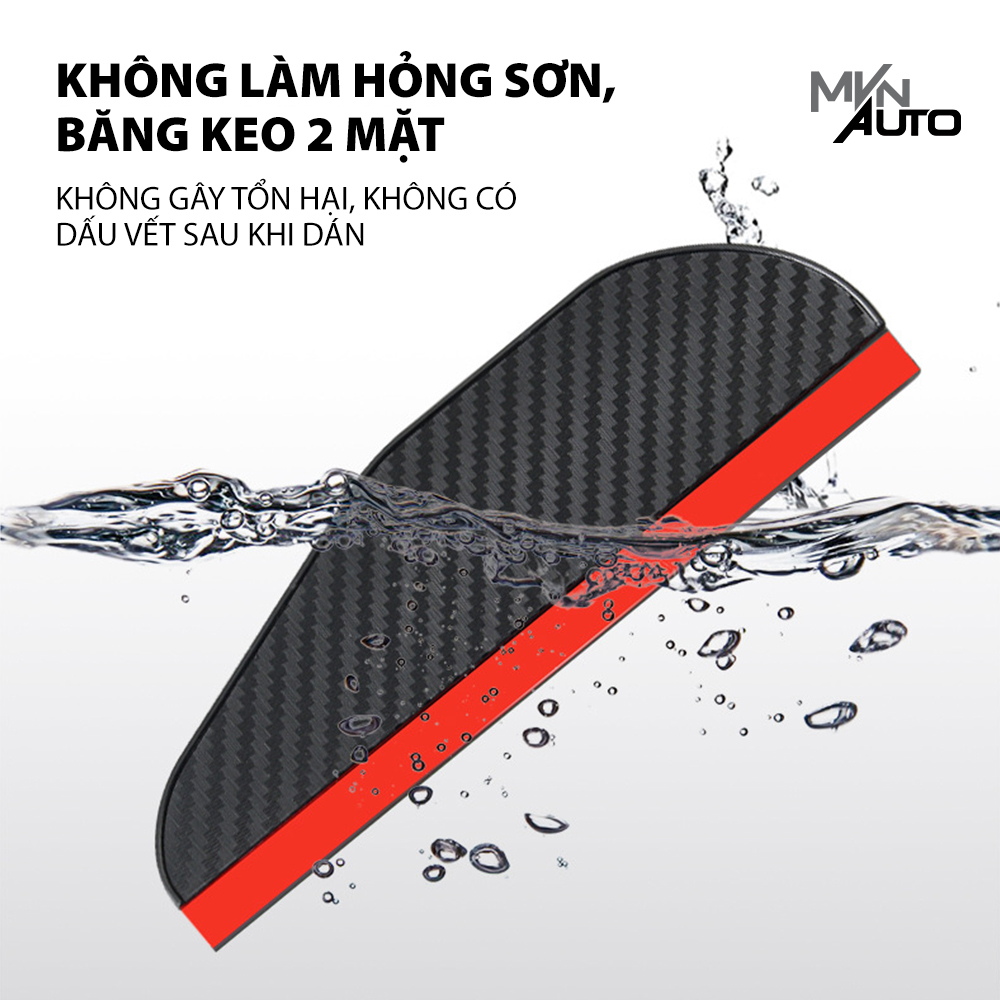 Bộ 2 Tấm Vè Che Mưa Chống Bám Nước Gương Chiếu Hậu Ô Tô Vân Carbon Thể Thao – Mvn Auto