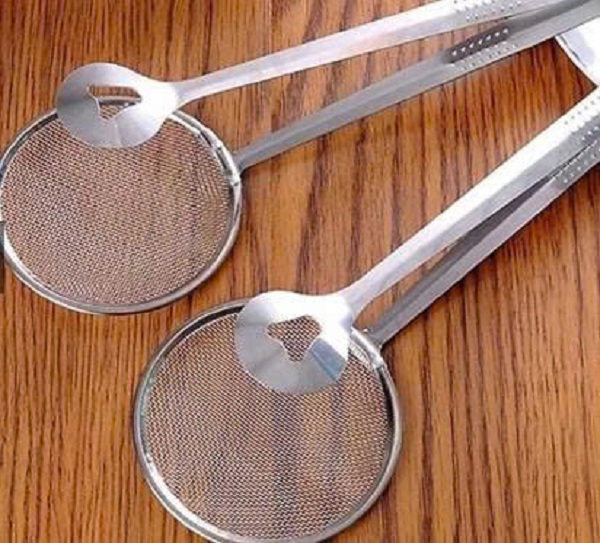 Kẹp gấp đồ chiên có lưới làm ráo dầu - Inox không rỉ C.Lượng size lớn 30x 12cm - Dụng cụ nhà bếp. Chuyên phục vụ Sp Gia