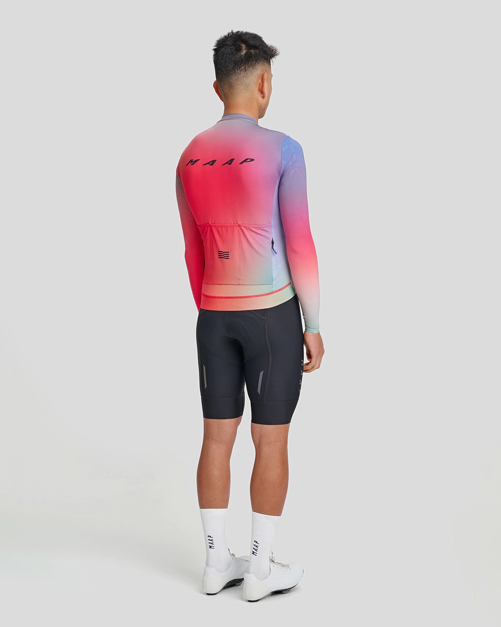 Áo Thể Thao Đạp Xe Nam MAAP Blurred Out Pro Hex LS Jersey 2.0 - Màu Red Mix