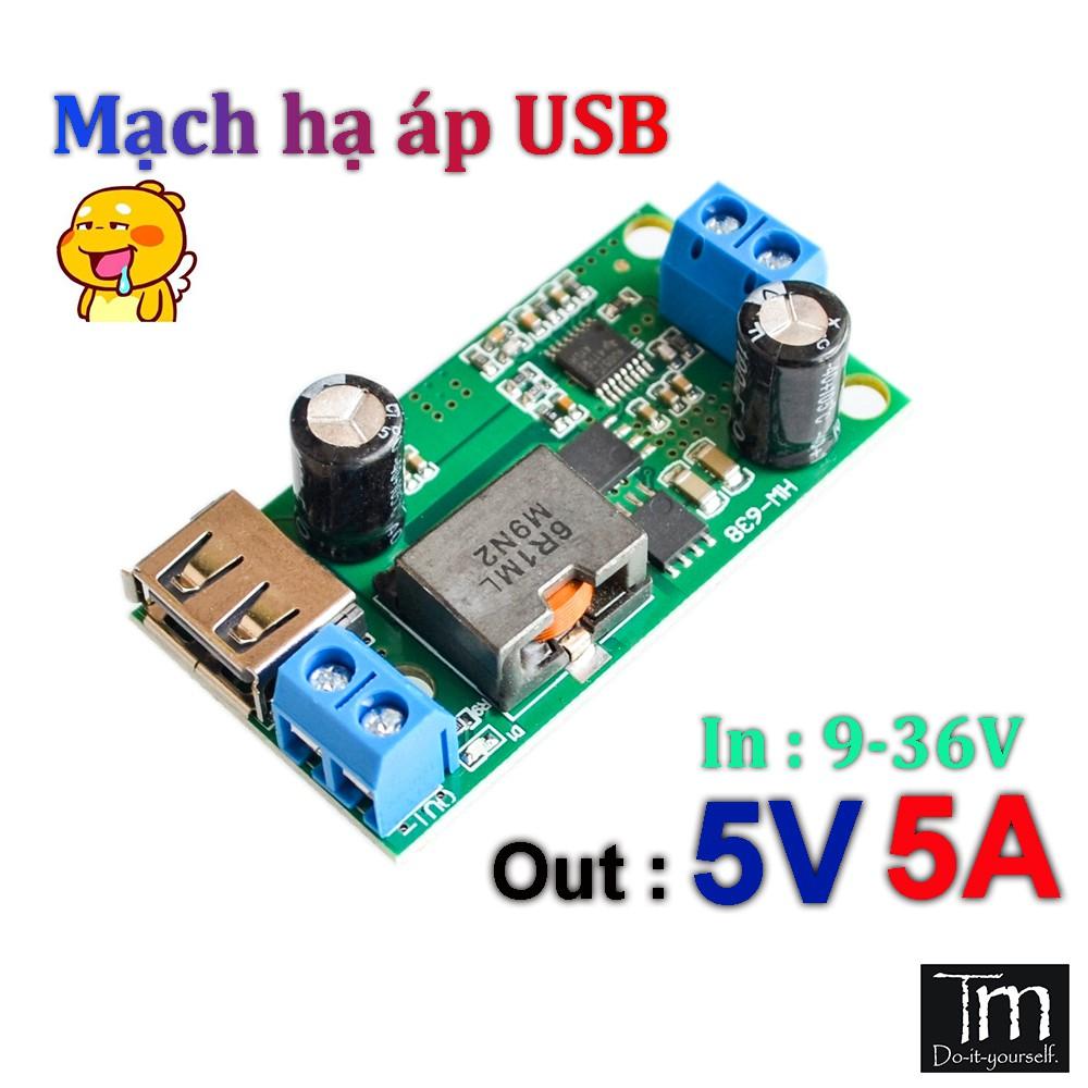 Mạch Hạ Áp 5V-5A Hiệu Suất Cao Đầu Vào 9-36V