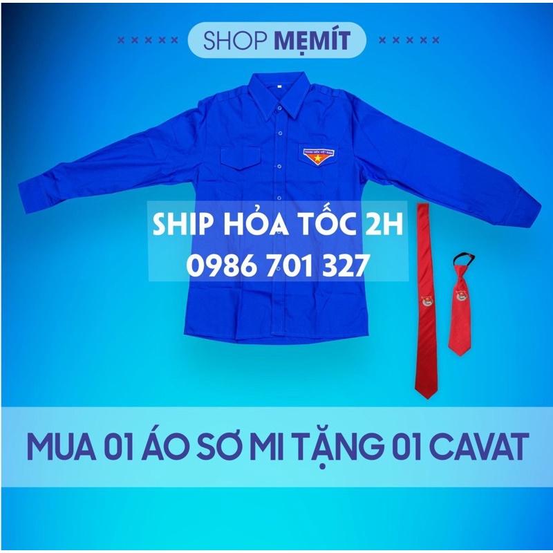 Áo Đoàn sơ mi TNVN form chuẩn mua 01 áo tặng 01 cavat