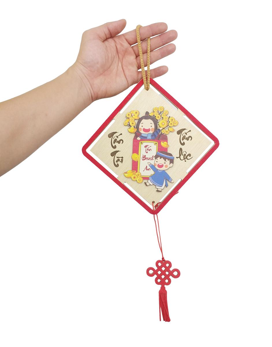 Bảng Gỗ Treo Tường Trang Trí Tết - Bách Mộc T02 - Tấn Tài Tấn Lộc