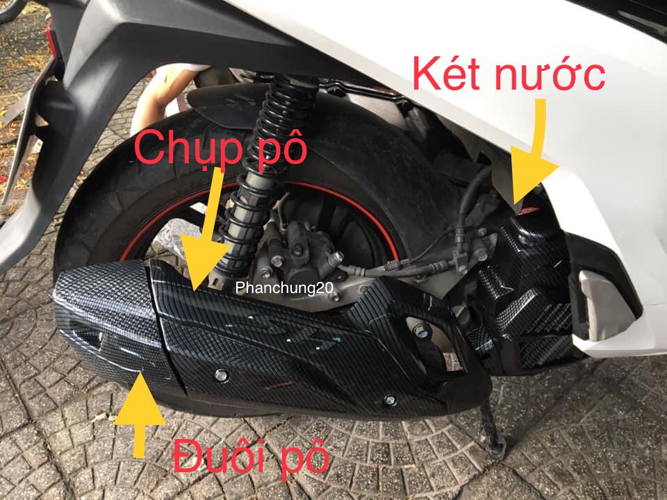 ỐP ĐUÔI PÔ DÙNG CHO ĐỜI XE SH 2017 2018 2019 CACBON