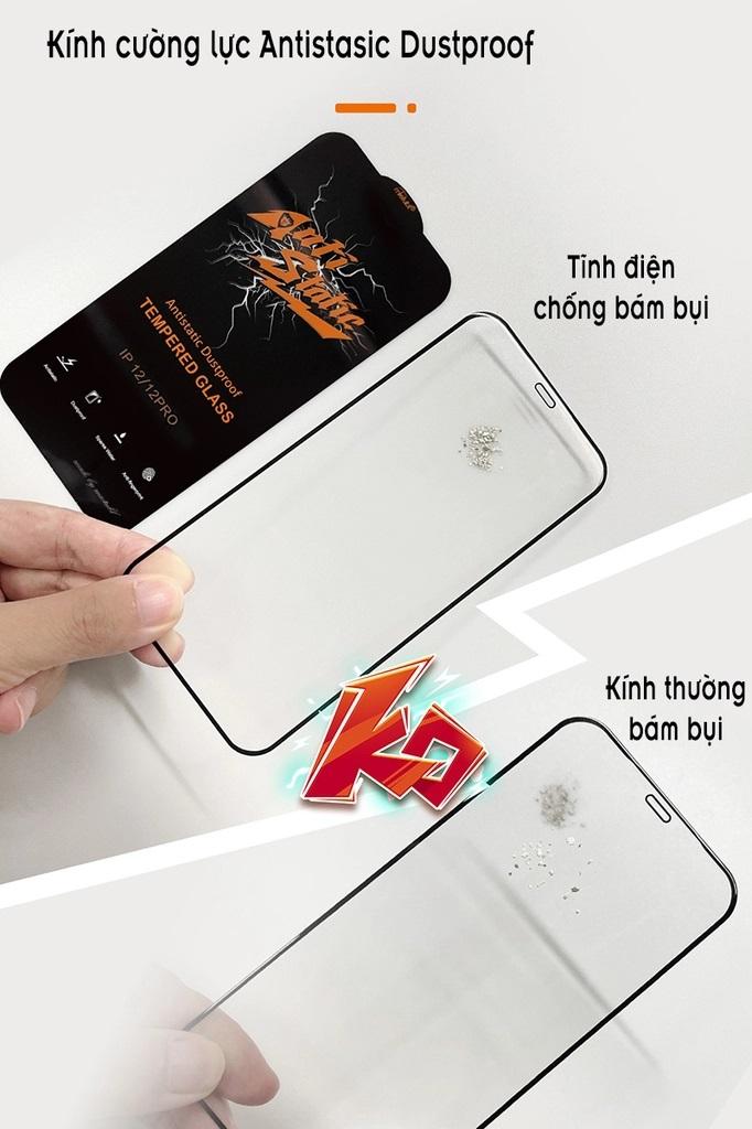 Kính cường lực Full màn cho Xiaomi Redmi Note 12 11 11s 11T 7 8 9 9s 10 10s Pro 4G 5G chống tĩnh điện chống bụi