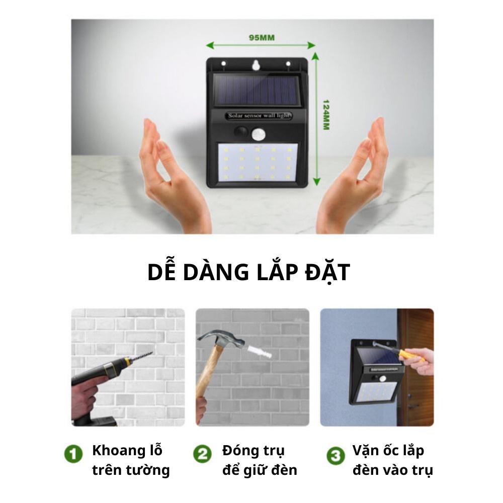 Đèn năng lượng mặt trời treo trường 62 Lumen 20D cảm biến tia hồng ngoại