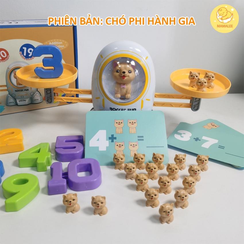 Đồ Chơi Học Toán Giáo Dục Sớm - Bàn Cân Toán Học Thông Minh Phiên Bản Cao Cấp Size To Hình Mèo Chó Vũ Trụ Ếch Cú