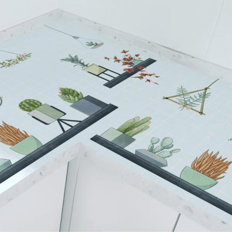Decal dán bếp tráng nhôm dây treo vườn hoa khổ 60cm