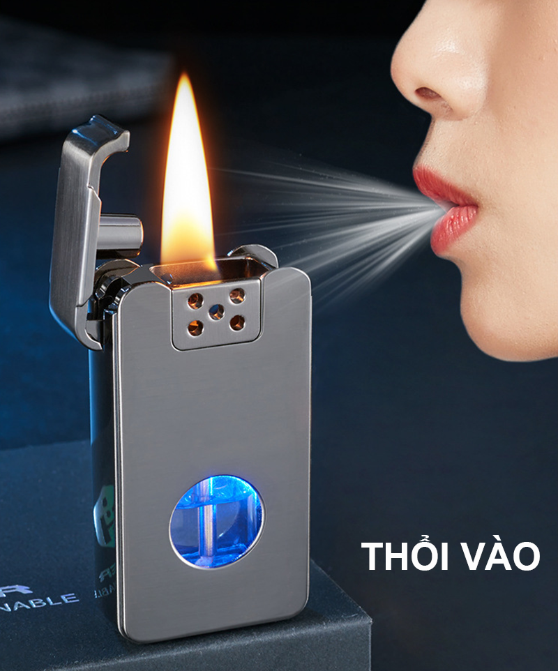 Bật Lửa Cảm Ứng 4in1 Có Đèn Fullbox – Xài Xăng