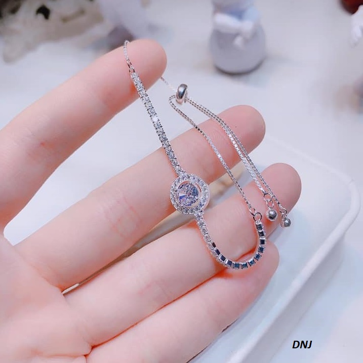 Lắc tay nữ kiểu dây rút chất liệu bằng bạc MS012t