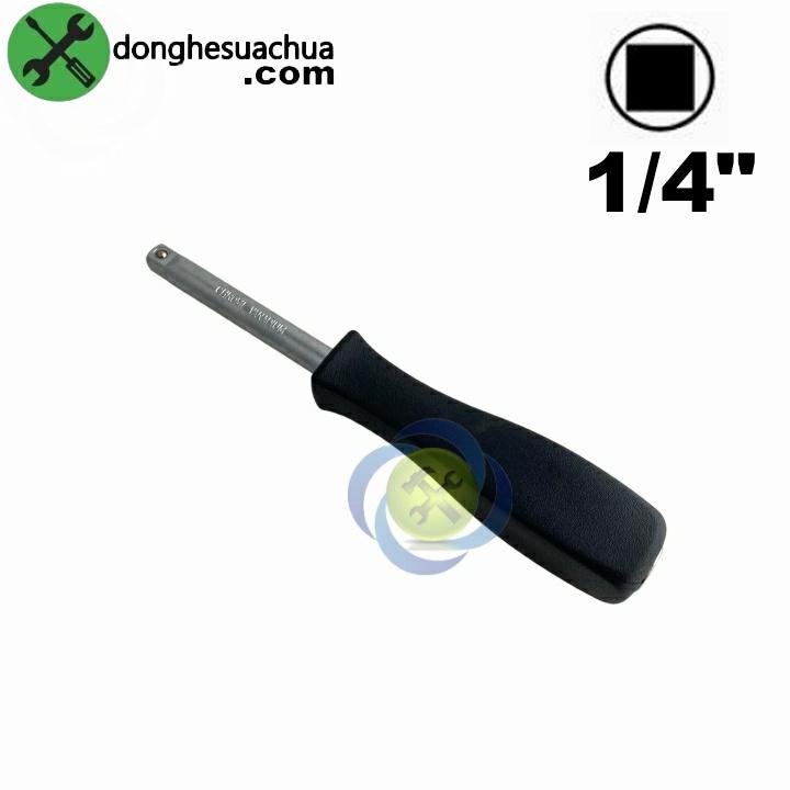 Cán vặn đầu tuýp 1/4 Đài Loan tổng chiều dài 150mm cán nhựa đen