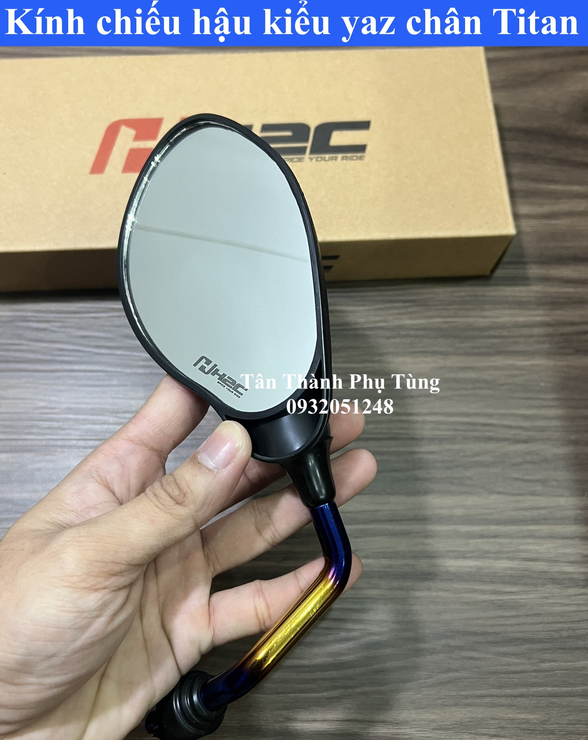 Kính chiếu hậu kiểu Yaz chân Titan - 1 cái bên trái dành cho xe máy