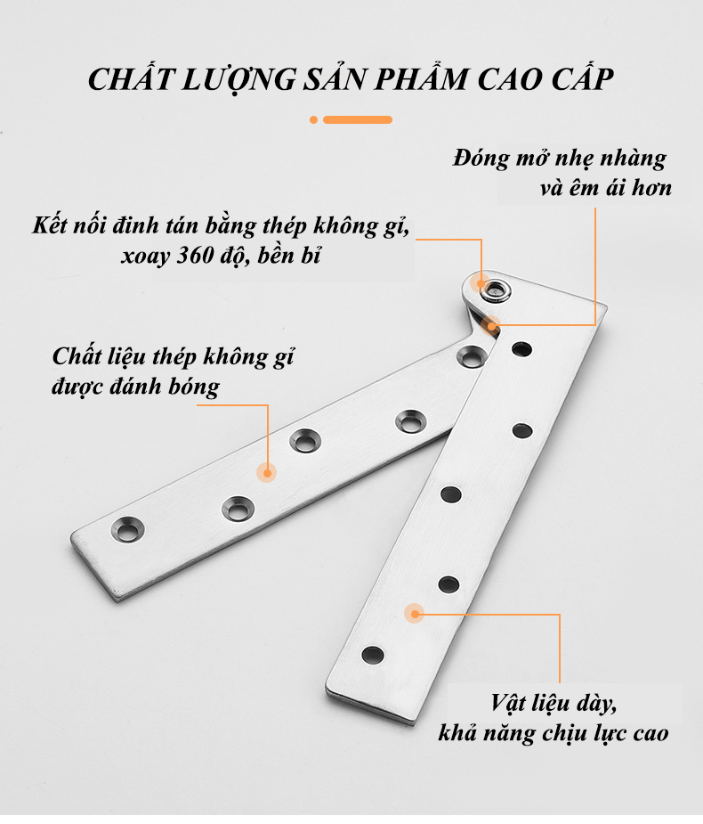 COMBO 2 Bản Lề Mỏ Vịt KUNBE Bản Lề Ẩn Xoay 360 Độ Phù Hợp Mọi Loại Cách Tủ Cửa Gỗ