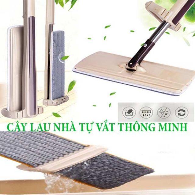 Bộ Cây Lau Nhà Chổi Lau Nhà Tự Vắt 360 Độ Chính Hãng Cao Cấp Tặng Kèm 2 Bông Lau