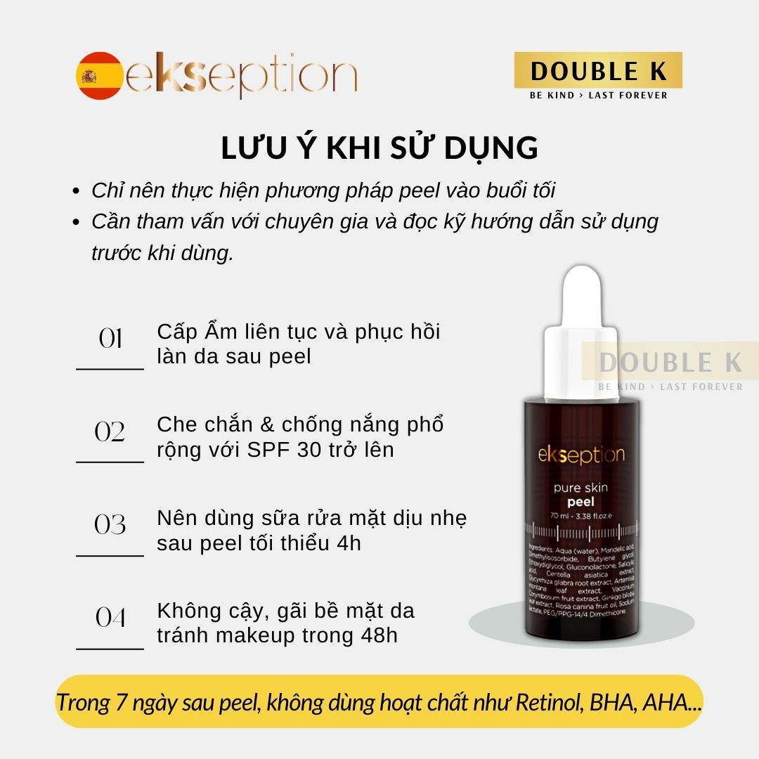 ekseption Pure Skin Peel - Giảm Mụn, Mờ Thâm Sau Mụn, Se Nhỏ Lỗ Chân Lông, Mịn Màng Làn Da - Double K