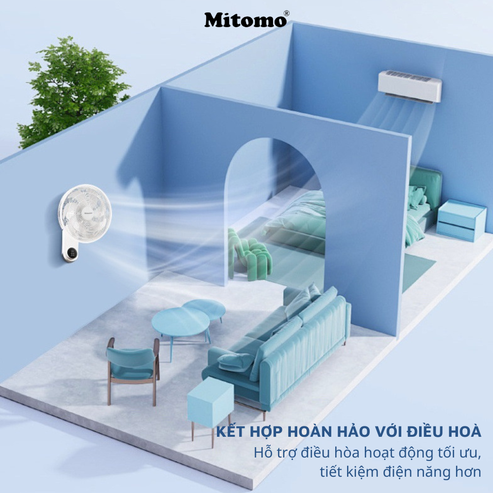 Quạt điện treo tường remote FTT-60AEC-D39, công suất 60W, hoạt động êm ái, hẹn giờ thông minh -hàng chính hãng Bảo hành 2 năm