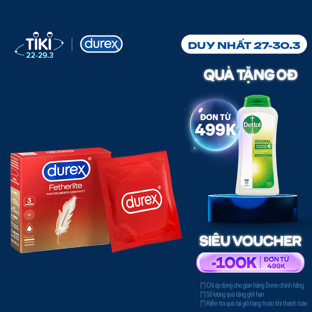 Bao cao su Durex Fetherlite Hộp 3 Bao