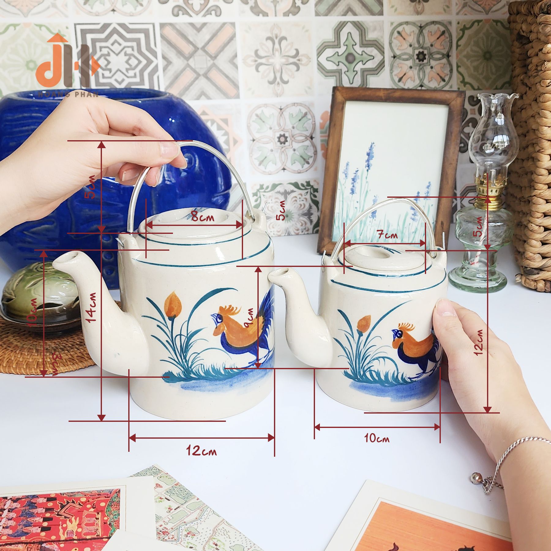 Bộ ấm trà Nam Bộ cổ điển họa tiết gà trống - 02