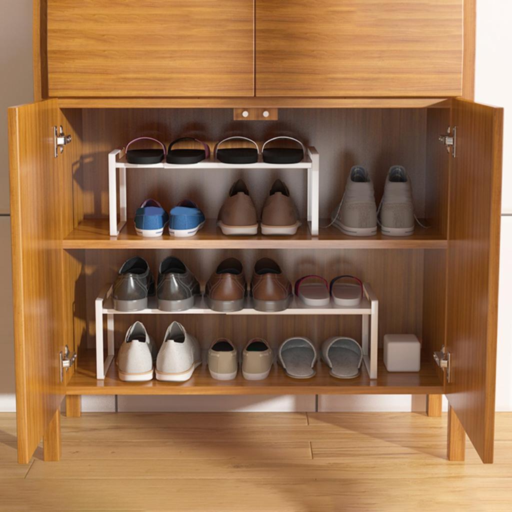 Expandable Cabinet Shelf Organizer Storage Rack Space Riser for Kitchen Bathroom Pantry Spice Cupboard Countertop Desk Home Office Dish Cup Bottle Pot
