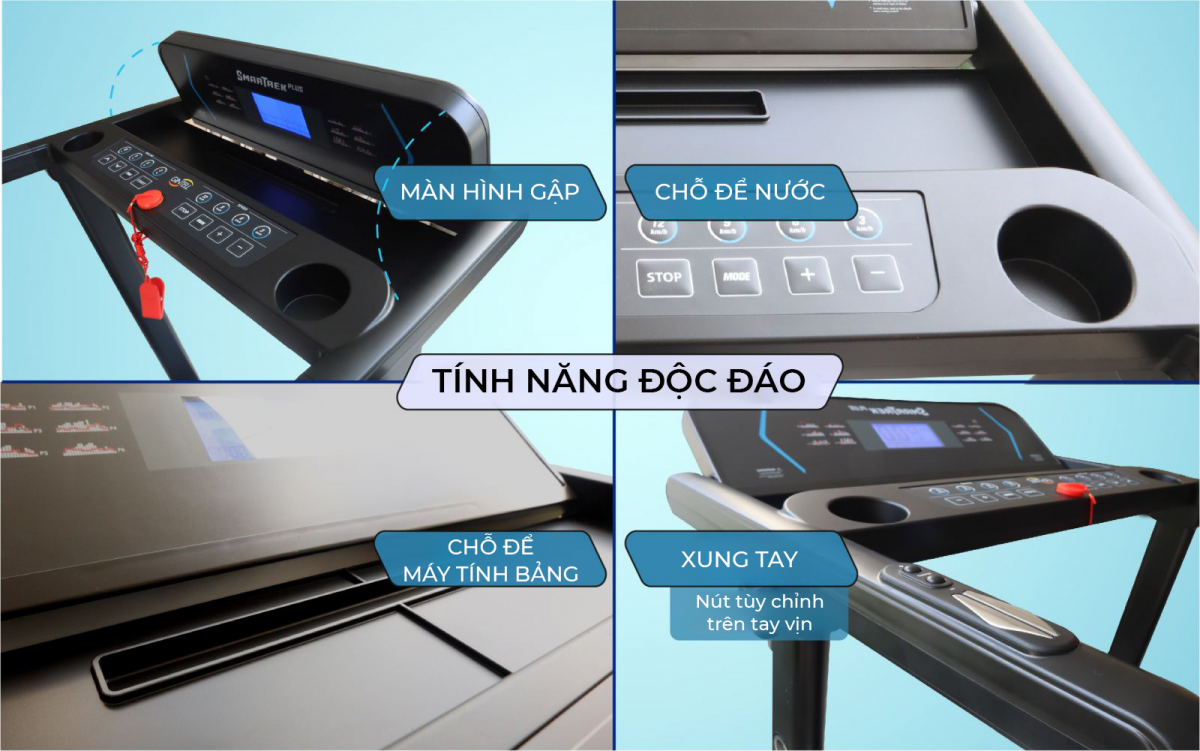 Máy chạy bộ GINTELL SmarTrek Plus | Nâng dốc | Gấp gọn