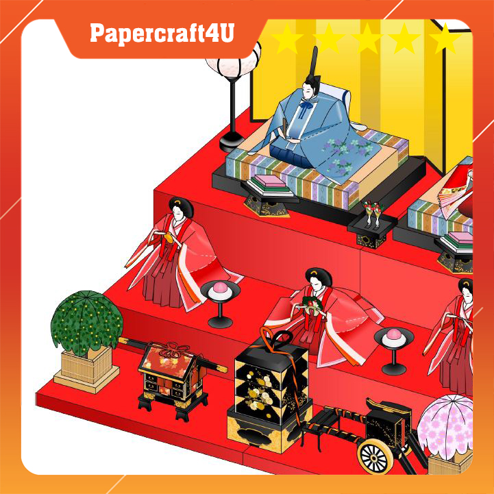 Mô hình giấy Lễ hội Búp Bê Hinakazari