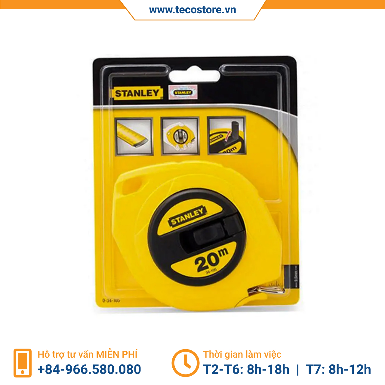 Thước cuộn thép 20m Stanley 0-34-105