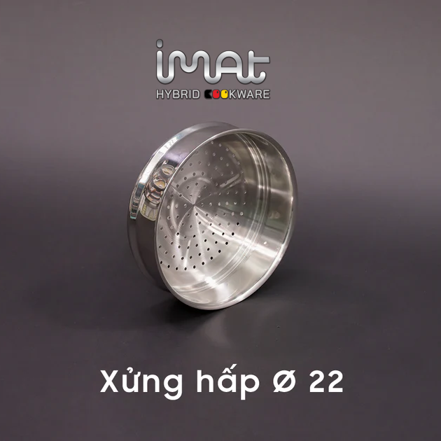 Hàng Chính Hãng Xửng Hấp Imat Inox 304 Nhiều Kích Cỡ 18 I 20 I 22 I 24 I 26 I 28 I 30Cm.dùng Cho Nồi, Chảo Cùng Size - 22Cm