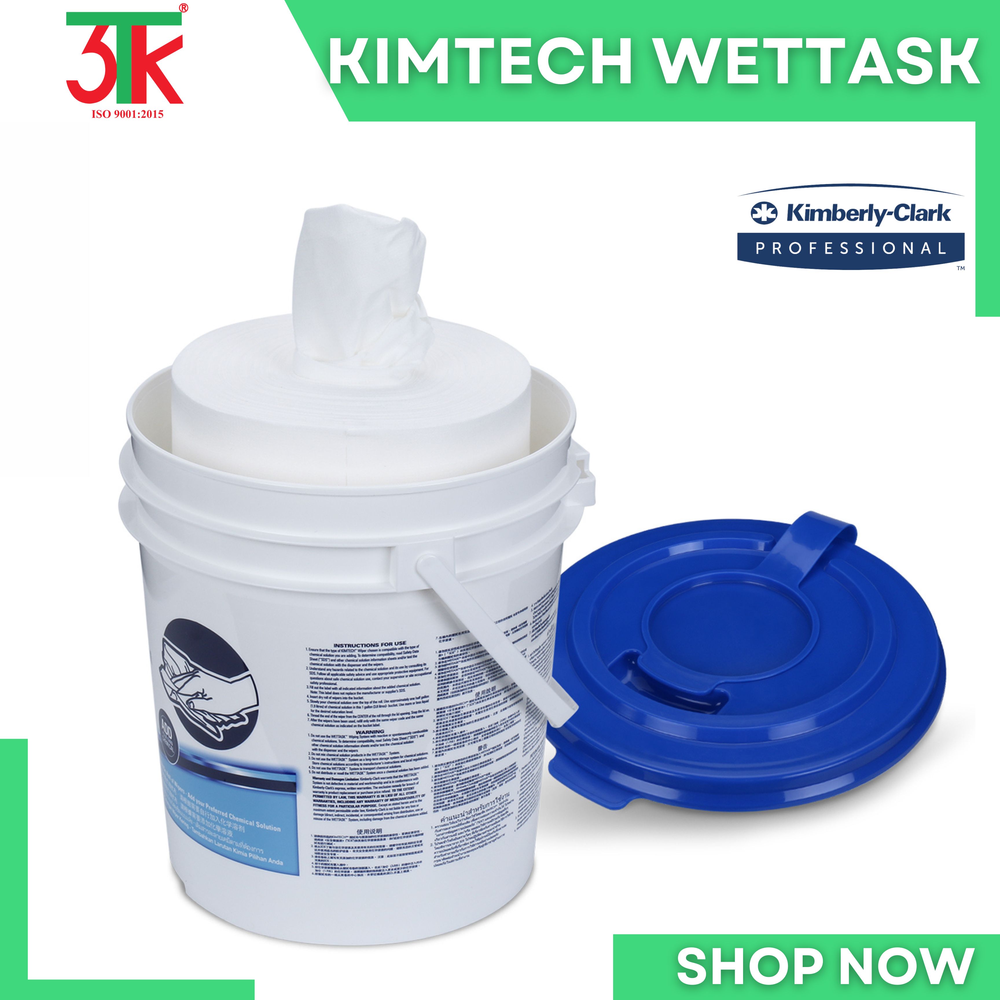 Giấy làm sạch chuyên dụng KIMTECH WETTASK Mã 06411 trong dây chuyền thực phẩm , dược phẩm , y tế 