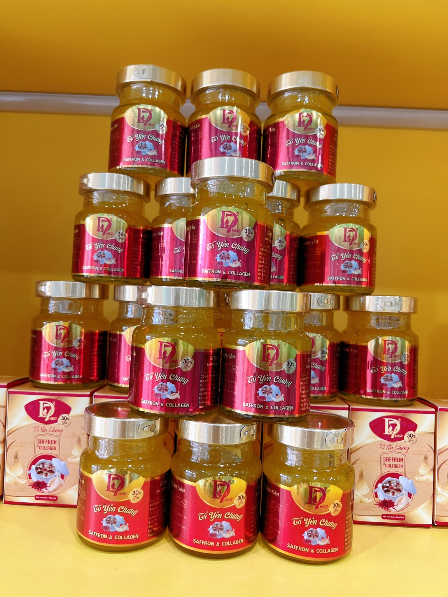 Combo 11 hủ yến chưng SAFFRON & COLLAGEN bổ dưỡng - D7