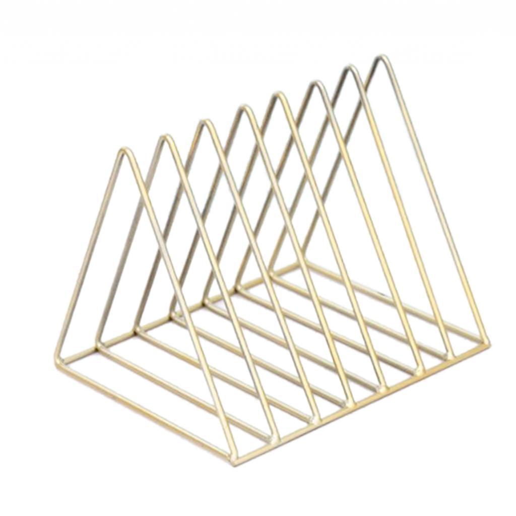 Triangle Book Holder Minimalist Bookshelf Desktop Organizer Rack A Gold