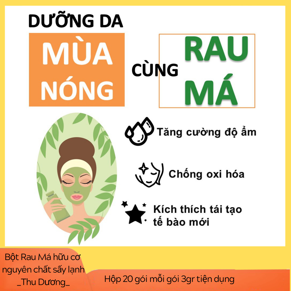 Bột Rau Má hữu cơ nguyên chất sấy lạnh Dalahouse - Hộp 20 gói nhỏ 3gr định lượng sẵn cho 1 lần sử dụng - Giải độc, mát gan, thanh nhiệt cơ thể, giảm mụn, đẹp da. Kháng khuẩn, giảm viêm, hỗ trợ tiêu hóa