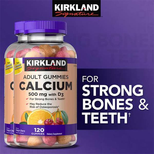 Hỗ Trợ Xương Khớp Kirkland Adult Gummies Calcium With D3 - Bổ Sung Canxi và Vitamin D3