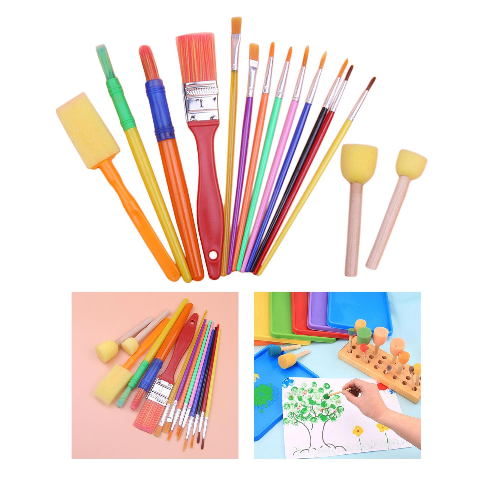 15pcs Paint Brushes Kit Drawing Watercolor Tools Kid Toddlers Art Supplies