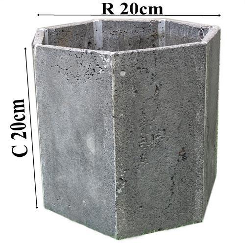 Chậu hoa đá ong xám 100% tự nhiên hình lục giác 20x20x20cm