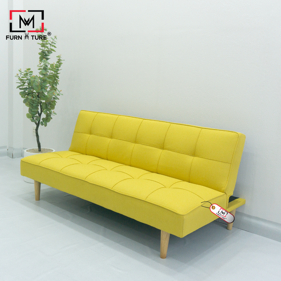 GHẾ SOFA GIƯỜNG MINI SIZE 1M2 THÔNG MINH 3 CHỨC NĂNG NGÃ GẬP THƯƠNG HIỆU MW FURNITURE - Màu Vàng