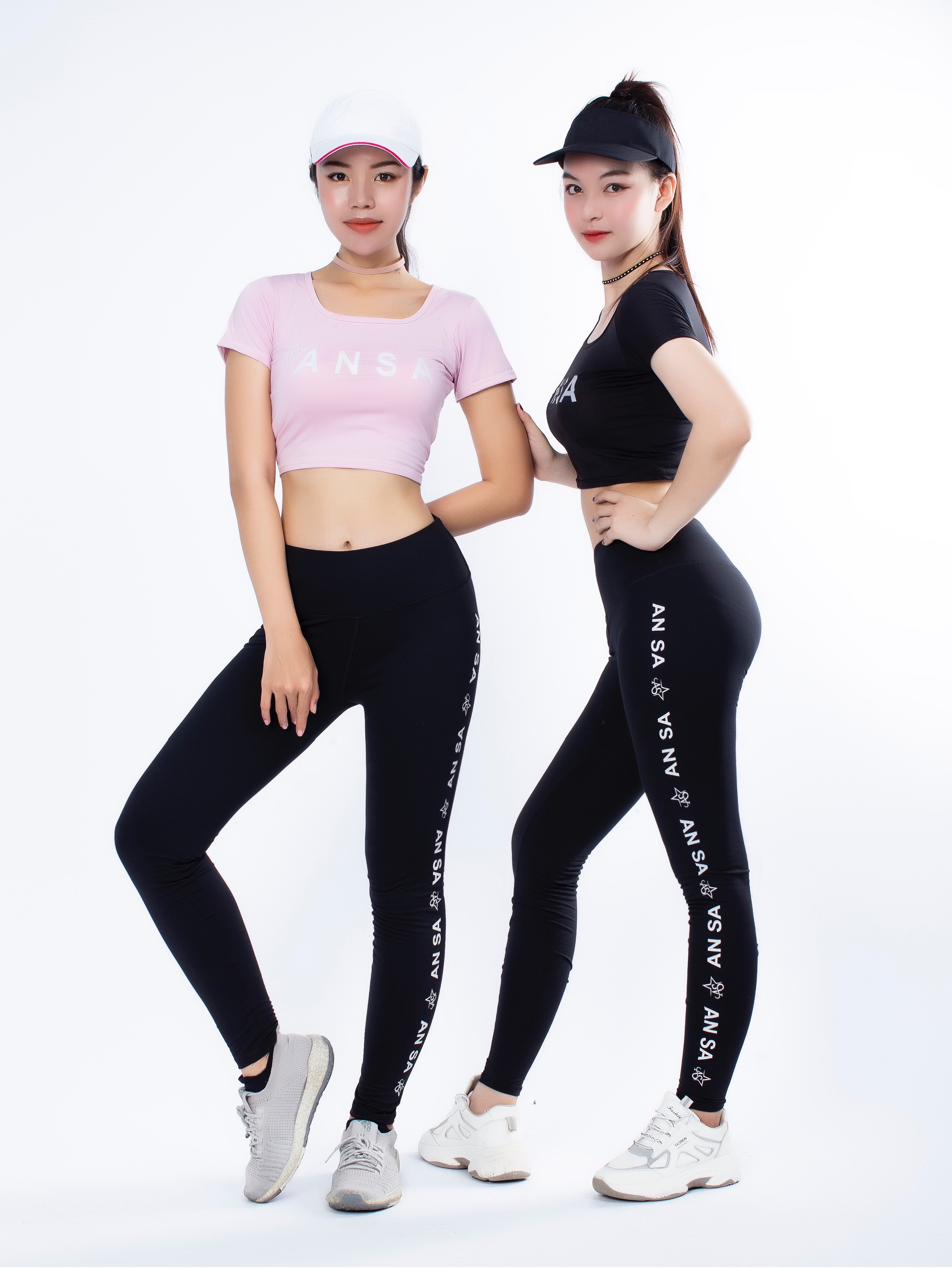 Quần legging dài thể thao nữ in chữ dọc - QD01000